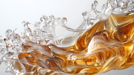 digital technology white flowing liquid poster background