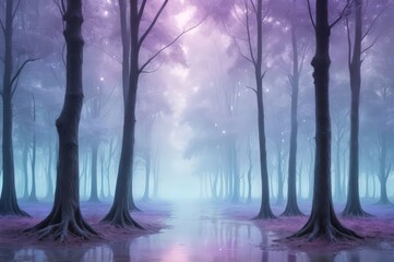 Enchanted Rain in Fantasy Forest