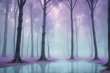 Dreamy Mist Rain Landscape