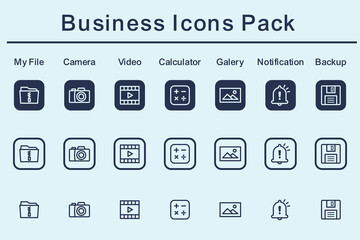 business essentials icons pack, vector illustration art