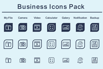 business essentials icons pack, vector illustration art