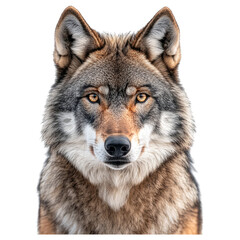 Majestic Wolf Portrait on a Transparent Background for Creative Use