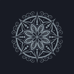 Circular pattern in the form of a mandala Henna tatoo mandala Mehndi style. Decorative pattern in oriental style