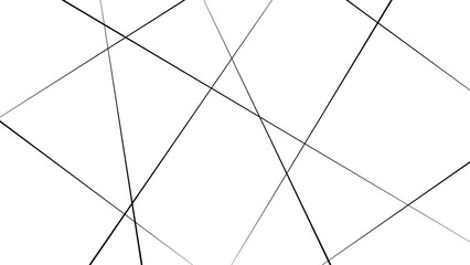Abstract white background with random black lines, Line art striped graphic template. Vector illustration. 
