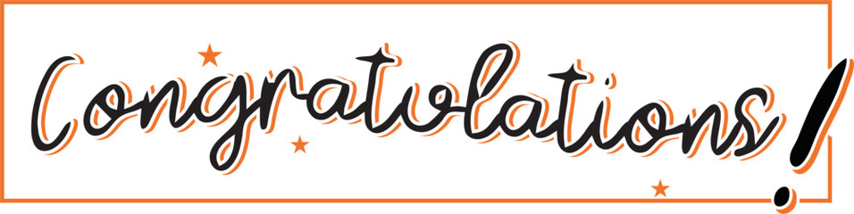 Congrats Graduated. Congrats banner. Handwritten brush lettering. Isolated vector text for graduation design, greeting card, poster, invitation