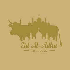 Design Eid Al Adha Poster Design Modern element vector Cow 