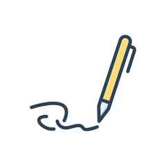 Color illustration icon for signature