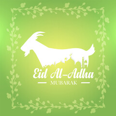 Design Eid Al Adha Poster Design Modern with Frame element vector Goat