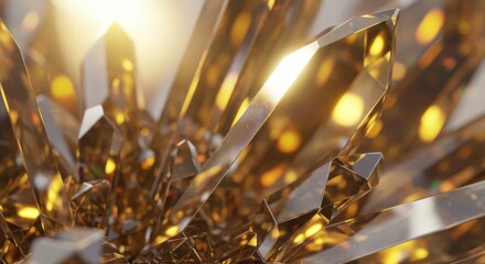 金色の結晶、輝き、抽象的な背景素材