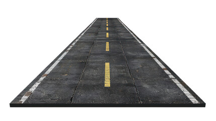Fototapeta premium 3D Bituminous Surface Treatment road top view isolate on transparency background
