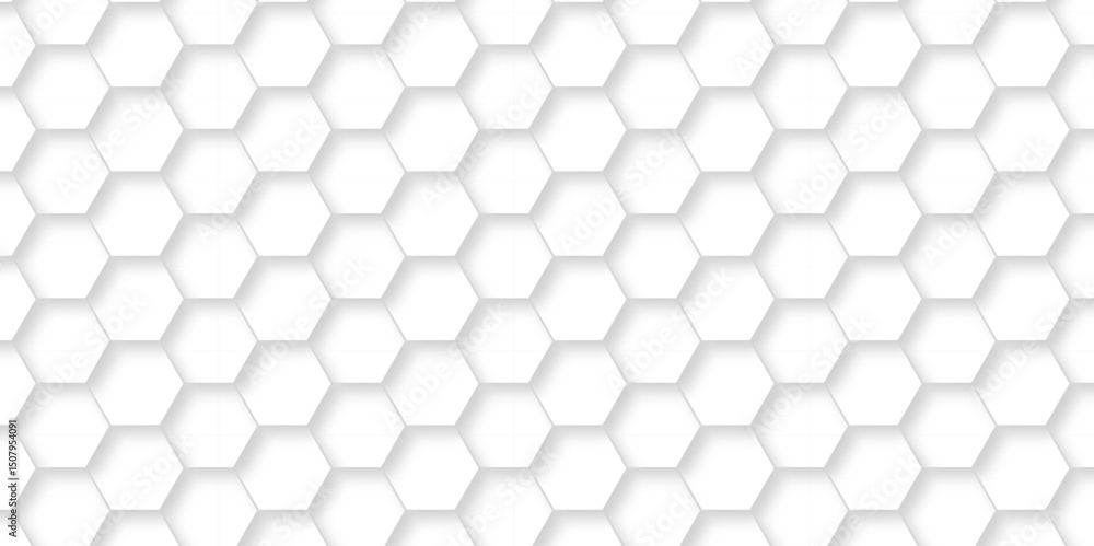 Poster abstract minimal background with white lines hexagonal structure futuristic white background and emb