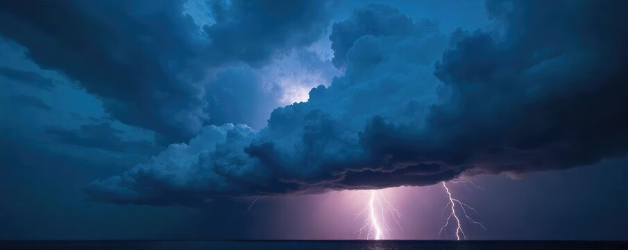 Dramatic dark clouds building overhead, heavy rain imminent, powerful storm brewing, intense lightning anticipated ,  atmospheric,  meteorology