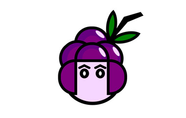 Cute Cartoon Grape Character