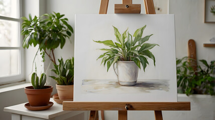 Potted Plant on Easel
