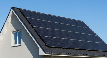 Fototapeta premium simple house roof using solar panels