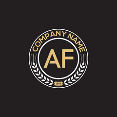 AF Emblem logo Design AB to AZ