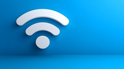 Obraz premium Minimalist Wi-Fi symbol on blue gradient background