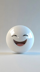 Smiling emoji face with eyes closed and mouth wide open expressing joy.