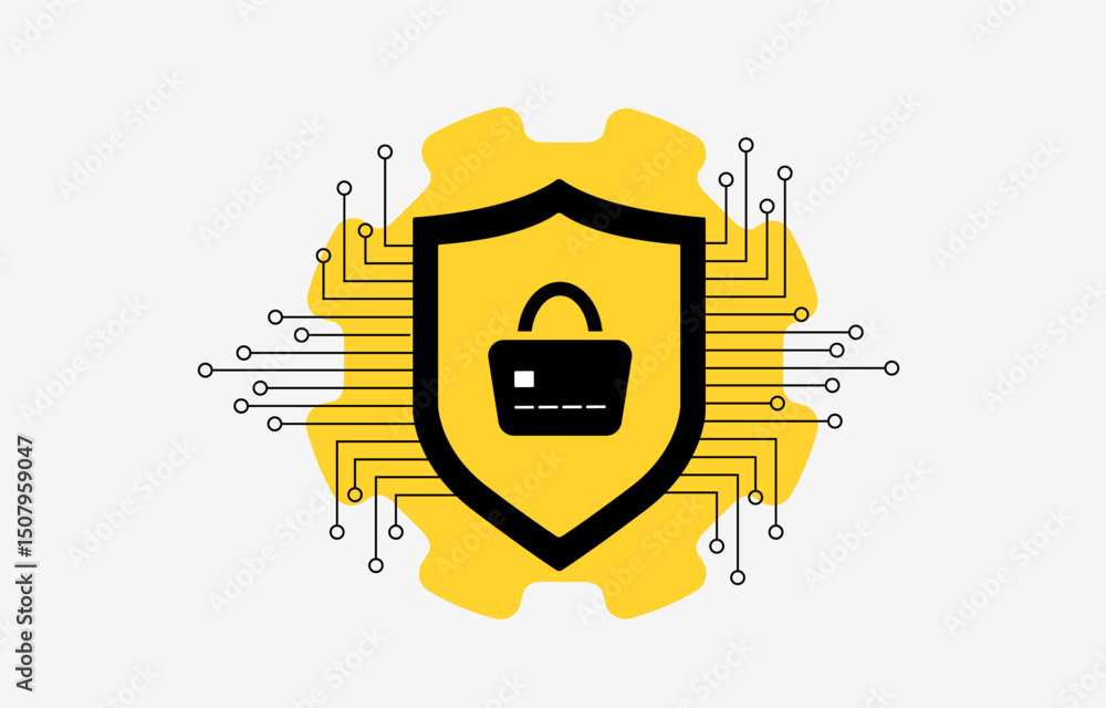 Poster secure online transactions with encryption, e-commerce credit card fraud prevention and online digit