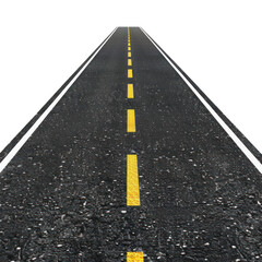3d asphalt road isolate on transparency background