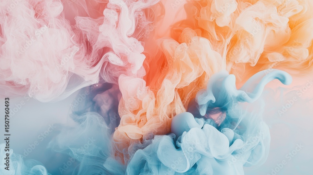 Poster mesmerizing abstract background featuring dynamic swirls and splashes of vivid pink orange and blue 