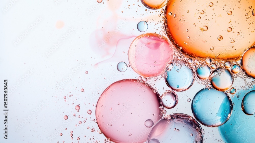 Poster captivating abstract composition showcasing a dynamic interplay of translucent colorful liquid shape