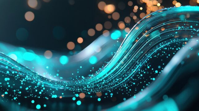 An abstract futuristic visualization of a dynamic luminous digital network pulsing with vibrant swirling energy and ethereal captivating flow