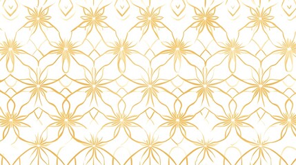 Fototapeta premium Elegant gold flower design on a white background.