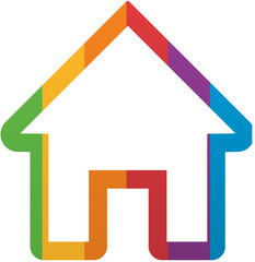 Pride Month Home Icon Rainbow LGBTQ Icon