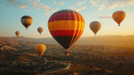 Fototapeta premium Hot Air Balloon Floating Scenes 