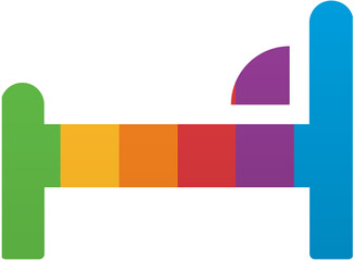 Pride Month Bed Icon Rainbow LGBTQ Icon