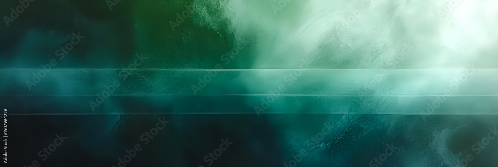 Aufkleber abstract gradient background of cloudy sky with horizontal bands and teal green tones for design ele