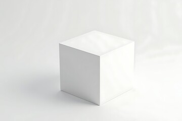Naklejka premium White cube isolated on white background in a minimalist and clean style