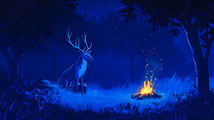 This elegant heraldic deer illustration symbolizes gentleness, serenity, and nobility. Perfect for