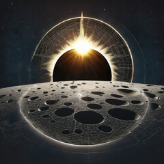 Polaroid Style Solar Eclipse Art with LIDAR Scan Technology