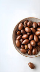 High-resolution image of isolated argan seeds on white background