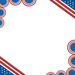 American Flag Border Vector Design Elements, USA Flag Wavy Border 