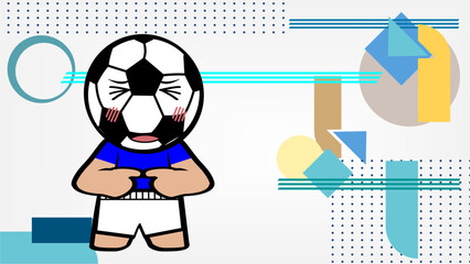 chibi character soccer futbol cartoon background in vector art