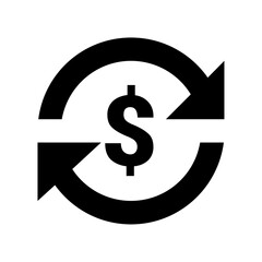 Dollar Sign Icon – Vector Illustration of Money Symbol Isolated on White Background