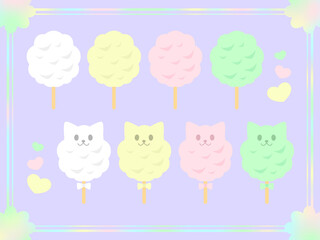 わたあめノーマル＆ネコ（背景あり）
