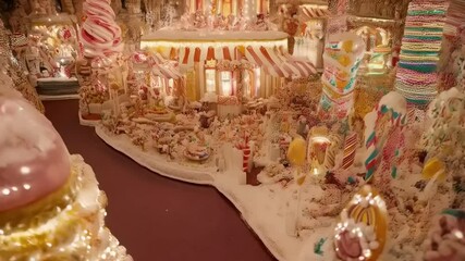 Enchanting candy landscape: a whimsical world of sugary architecture and delectable treats - Powered by Adobe