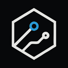 A sleek and modern logo design for technology brands and startups. Features minimalistic symbols like circuits, abstract shapes, and futuristic fonts, perfect for IT companies, software houses, app de