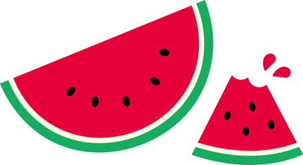 여름 수박 벡터