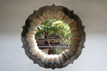 Chinese traditional architecture and rockery view of ancient Geyuan Garden, China