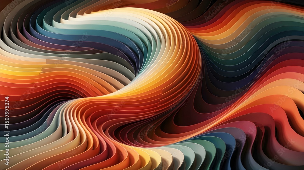 Poster abstract colorful wavy lines: modern design with intersecting forms - ideal for art, design, and bac