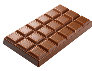 3D Render of Hershey’s Chocolate Bar Tilted in Perspective with Shine, Transparent Background