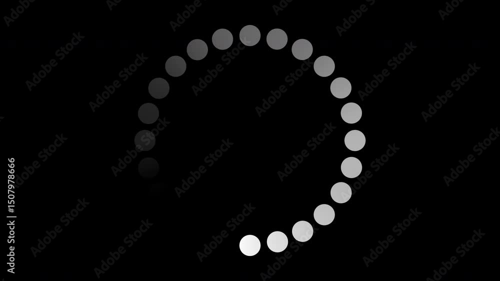 Poster loading circle animation. round loading animation. white gradient dotted round loading. loading anim