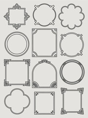 Vintage frames set isolated on white background. Decorative frame. Vector
