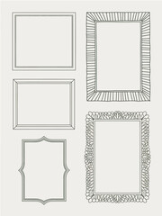 Vintage frames set isolated on white background. Decorative frame. Vector