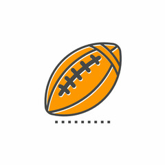 Colored icon template. Rugby ball icon. Colored vector design.